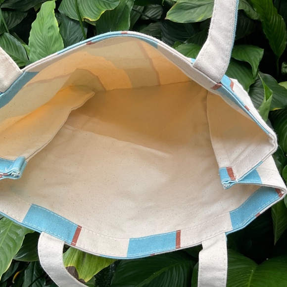 Madewell Blue Striped Canvas Tote Bag - Picture 5 of 6